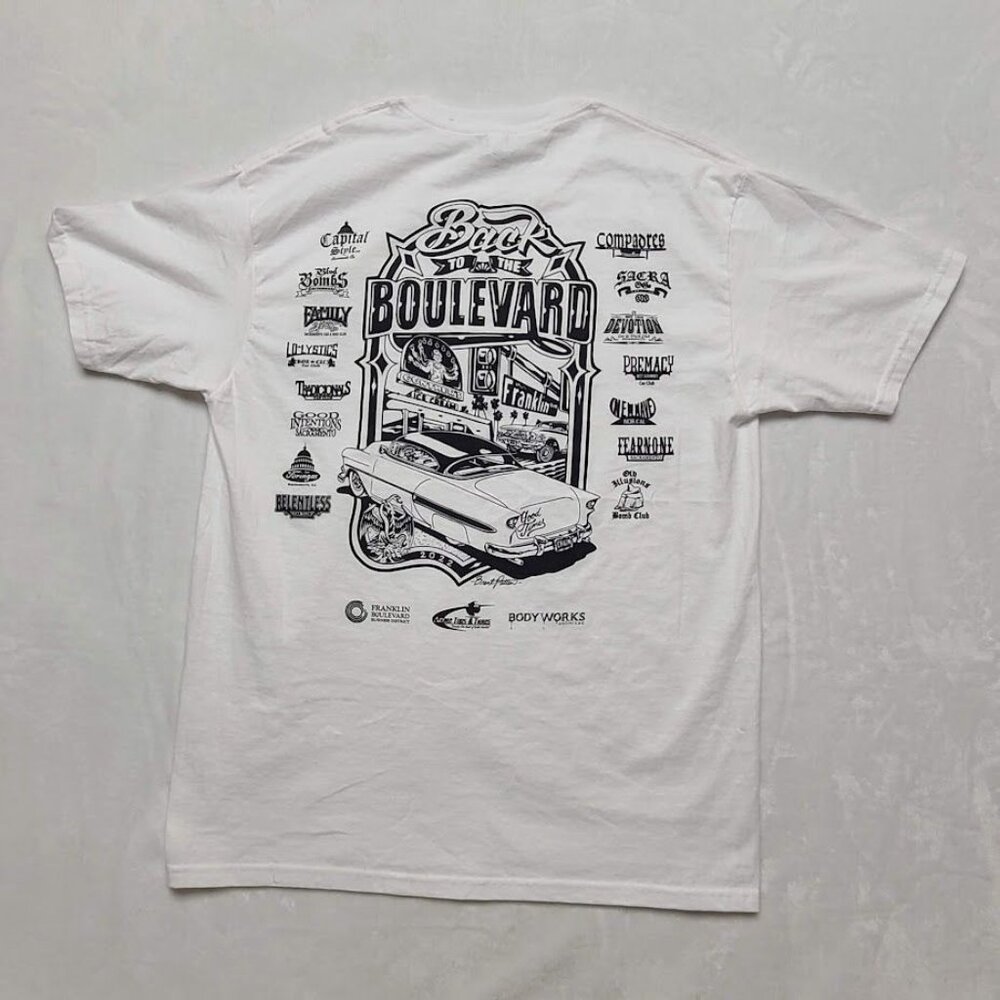 American Apparel Size L T-Shirt Back To The Boulevard Sacramento CA Car Show - Picture 2 of 9
